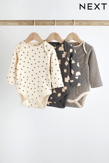Monochrome Baby Long Sleeve Bodysuits 3 Pack (525998) | £11 - £13
