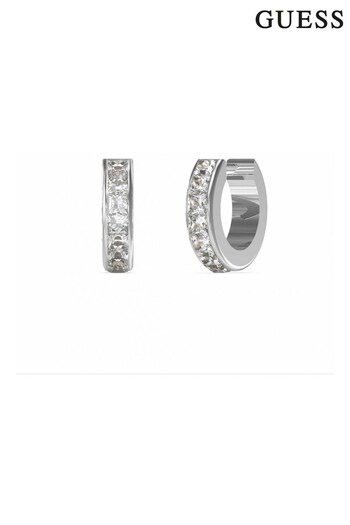 Guess Jewellery Ladies Huggie Me Silver Tone Earrings (526121) | £39