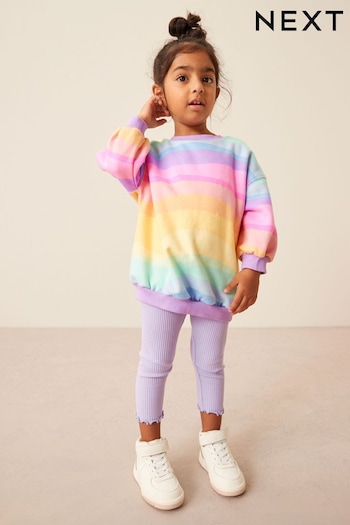 Rainbow Printed Sweatshirt and Leggings Set (3mths-7yrs) (526186) | £14 - £18