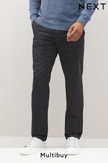 Grey Straight Fit Chino Trousers (526305) | £18