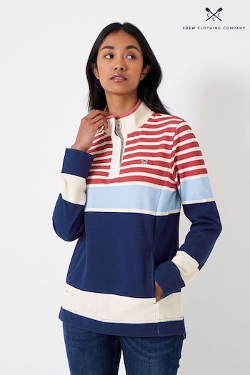 Crew Clothing Company Multi Blue Stripe Cotton Sweatshirt (526360) | £59
