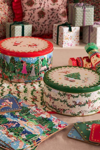 Cath Kidston Set of 2 Cream Christmas Cake Tins (526501) | £30