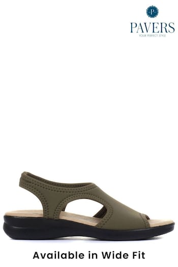 Pavers Green Ladies Stretch Sandals (526510) | £33