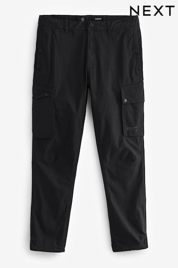 Black Slim Stretch Cargo Utility Trousers (526661) | £35