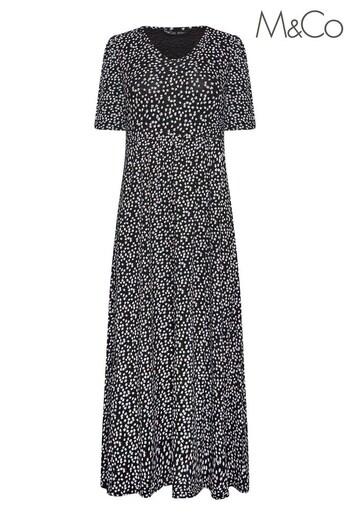 M&Co Black Short Sleeve Jersey Dress (526895) | £34