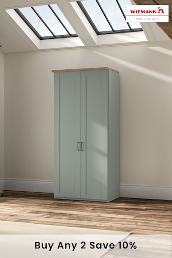 Wiemann Sage Green Truro Double Wood Semi Fitted Wardrobe (527021) | £810