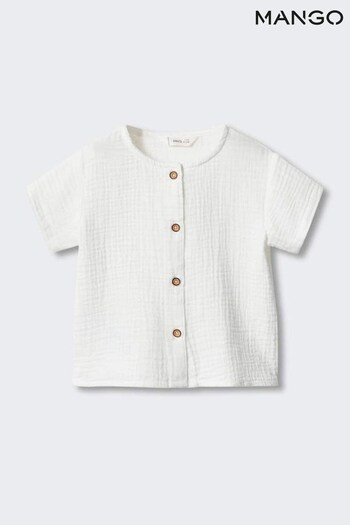 Mango Buttoned White Cotton Shirt (527028) | £18