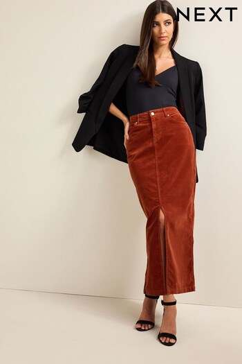 Rust Brown Velvet Maxi Skirt (527416) | £38