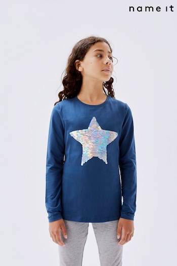 Name It Blue Sequin Star Top (527470) | £13