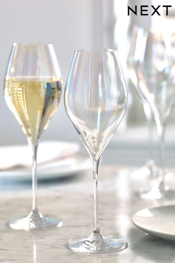 Paris Iridescent Lustre Set of 4 White Wine Glasses (527586) | £24