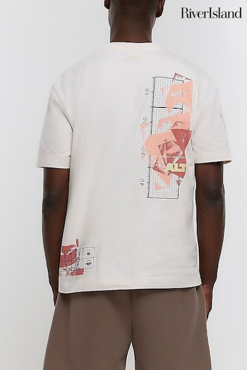 River Island Cream Unplanned Texture T-Shirt (527658) | £25