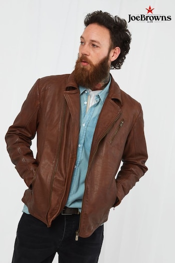 Joe Browns Brown Burner Leather Jacket (527717) | £225