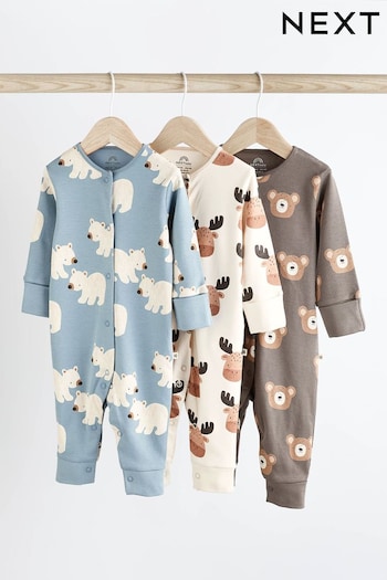 Neutral mock Footless Sleepsuits 3 Pack (0mths-3yrs) (527746) | £19 - £21