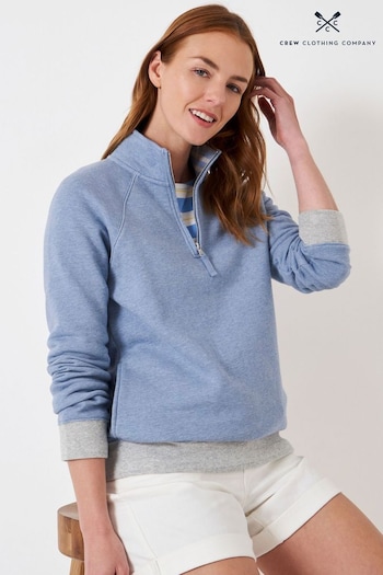 Crew Clothing navy Company Teal Blue Cotton Relaxed Sweater (527844) | £59