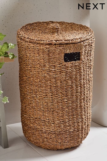 Dark Natural Seagrass Laundry Basket (528231) | £55