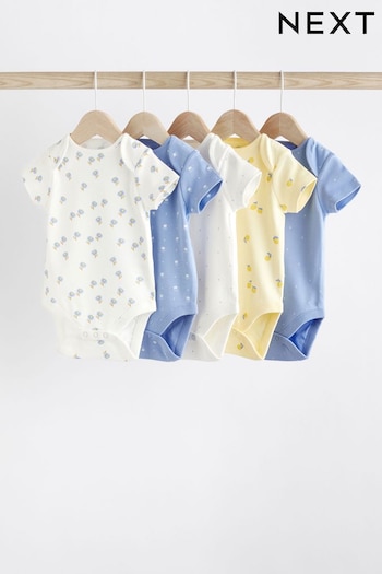 Blue Baby Short Sleeve Bodysuits 5 Pack (528314) | £15 - £17