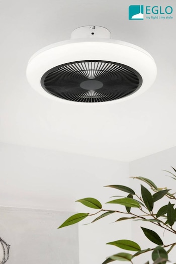 Eglo White/Black Kostrena Ceiling Fan With Light (528349) | £185