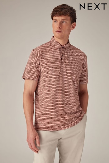 Orange Print fine-knit Polo Shirt (529011) | £20