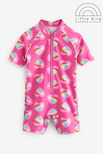 Little Bird by Jools Oliver Pink Pink Heart Rainbow Sunsfafe Swim Suit (529066) | £22 - £26