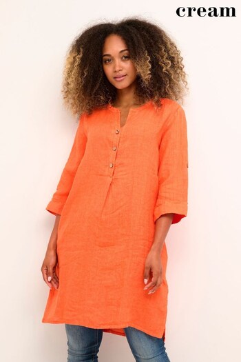 Cream Orange Bellis Kaftan Short Dress (529073) | £70