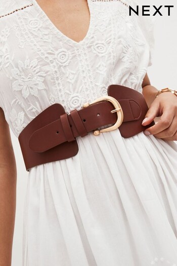 Chocolate Brown Wide Corset Style Belt (529104) | £22