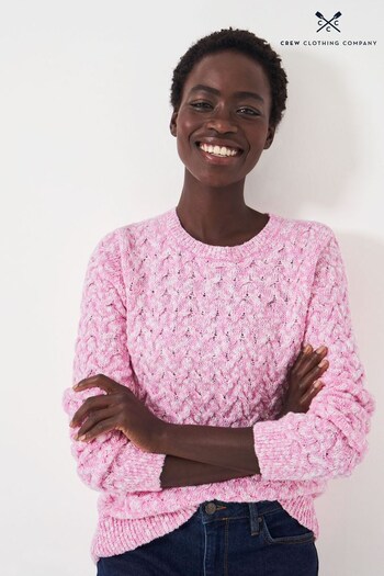 Crew Clothing Company Pink Textured Cotton  Jumper (529169) | £59