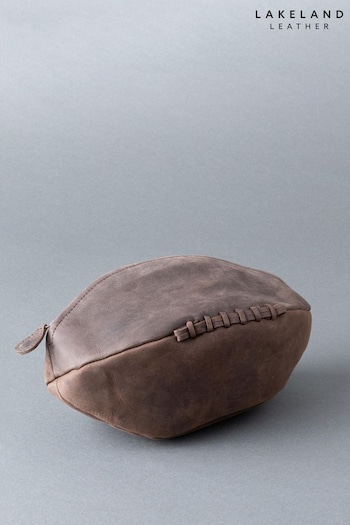 Lakeland Leather Hunter Rugby Ball Brown Wash Bag (529382) | £40