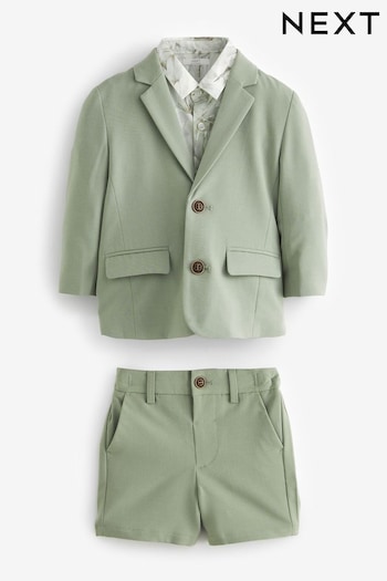 Sage Green Blazer, Shirt and Shorts Set (3mths-9yrs) (529465) | £44 - £50
