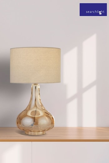 Searchlight Amber and Cream Water Lily Table Lamp (529537) | £25