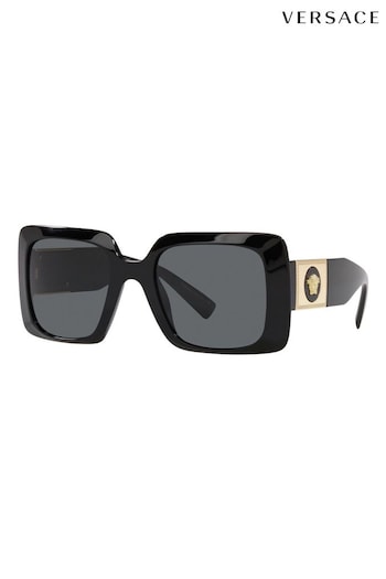 Versace Black Oval Sunglasses (529625) | £215