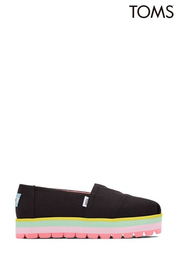 TOMS Black Alpargata Platform Shoes (529708) | £25