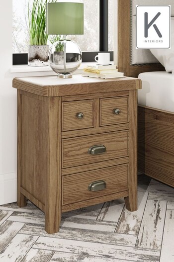 K Interiors Brown Embleton 4 Drawer Bedside Cabinet (529782) | £295