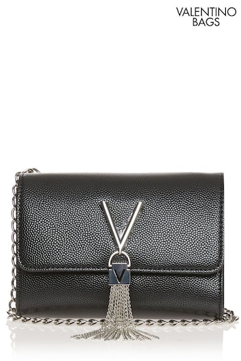 Valentino Bags Nanushka Black Divina Cross-Body Chain Tassel Bag (530018) | £75