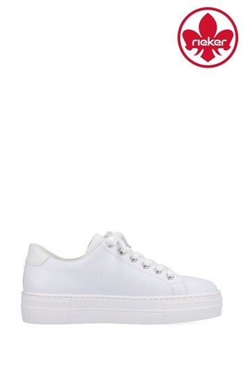 Rieker Womens White Lace up Trainers (530829) | £72