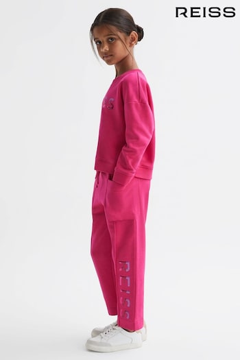 Reiss Bright Pink Mina Senior Drawstring Front Seam Joggers (531244) | £37