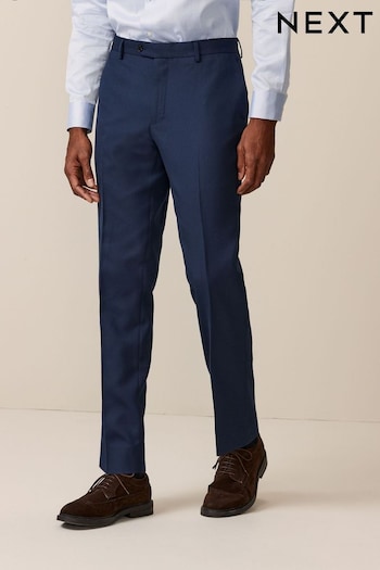 Bright Blue Slim Fit Textured Suit: Trousers (531323) | £35