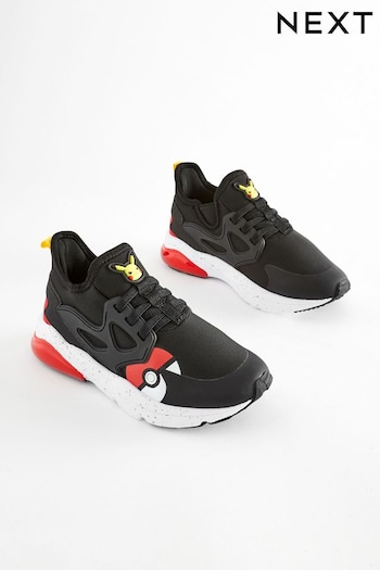 Black/Red Pokemon Elastic Lace Trainers (531517) | £28 - £35