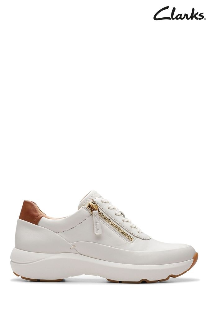 Clarks gold outlet trainers