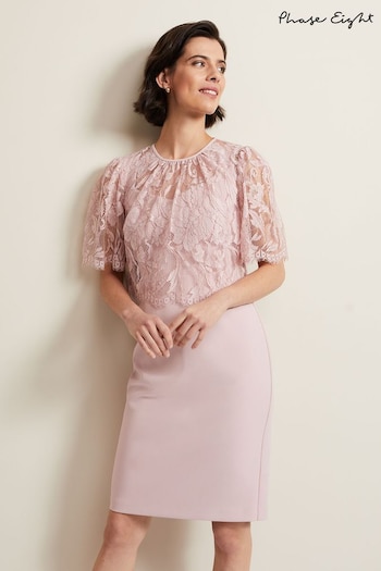 Phase Eight Pink Lynette Lace Double Layer Dress (531686) | £179