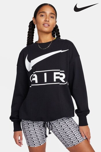 Nike Black Oversized Air Fleece Crew Neck Sweatshirt (532093) | £70