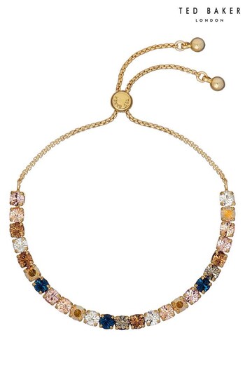 Ted Baker Gold Tone MELRAH Crystal Adjustable Tennis Bracelet For Women (532366) | £40