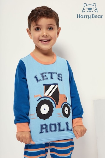 Harry Bear Blue Tractor Long Sleeved Pyjama Set (532519) | £15