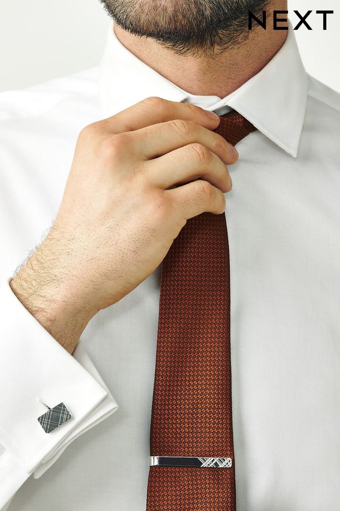 Men s Formal Cufflinks Tie Clips Gold Silver Sets Next