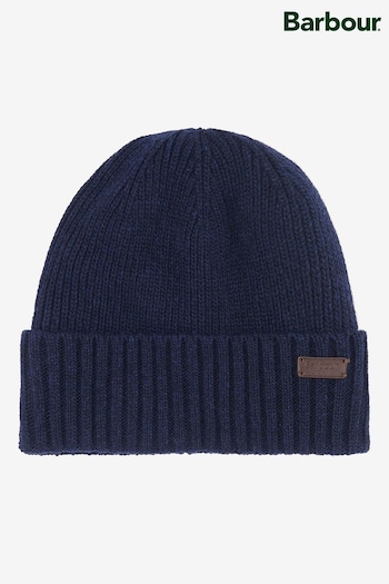 Barbour® Navy Carlton Knitted Fleece Lined Beanie Hat (533556) | £33