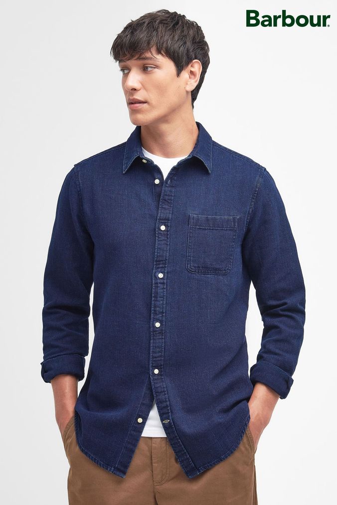 Mens grey denim shirt uk 2025