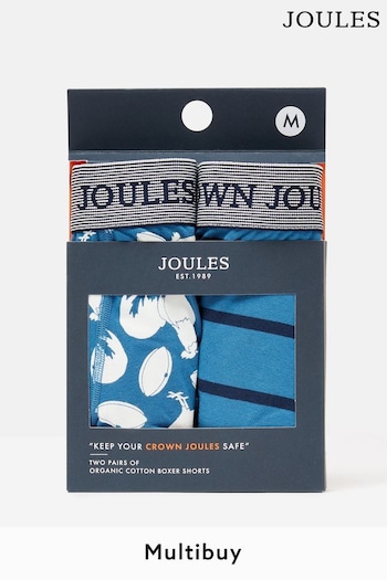 Joules Crown Joules Cock and Balls Cotton Boxer Briefs (2 Pack) (533757) | £19.95
