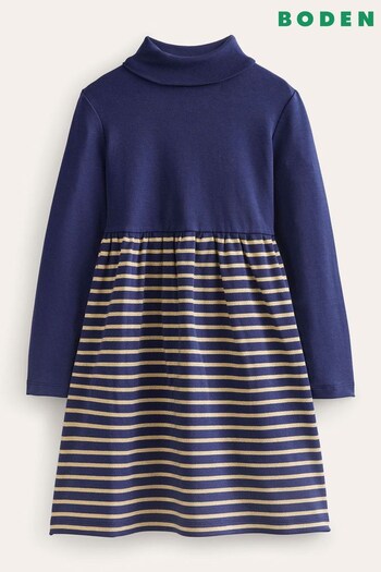 Boden Blue Roll Neck Jersey Dress (533906) | £25 - £29