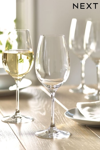 Clear Nova Crystal Wine Glasses Set of 4 White Wine Glasses (533960) | £18