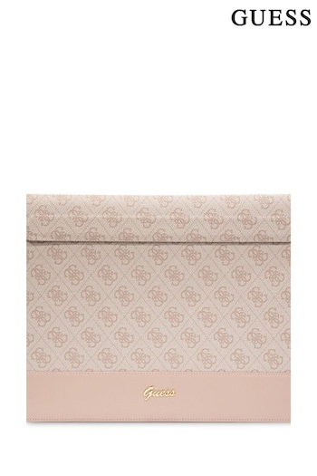 Guess Pink 13"/14" Computer Sleeve Pu 4G Smooth Pu Stripe Device Bag and Metal Logo Script (534270) | £75