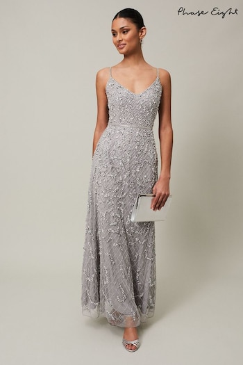 Phase Eight Silver Alexia Sequin Maxi Dress (534364) | £349